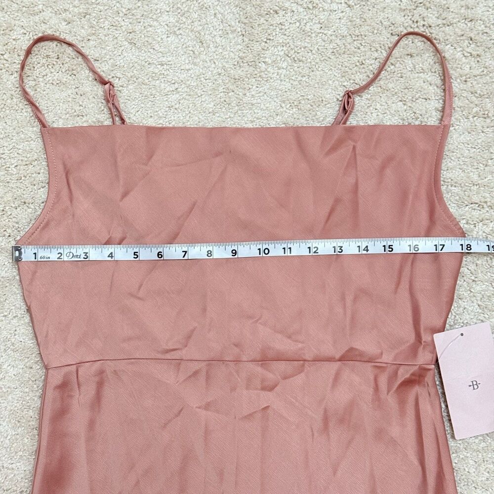 NWT BHLDN Cowl Neck Maxi Side Slit Slip Dress Dusty Rose Orange Pink 10 - Picture 9 of 12